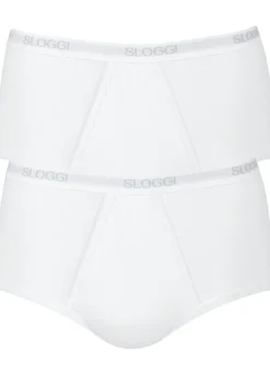 Sloggi Men Basic Maxi, heren slips met gulp (2-pack), wit