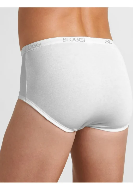 Sloggi Men Basic Maxi, heren slips met gulp (2-pack), wit
