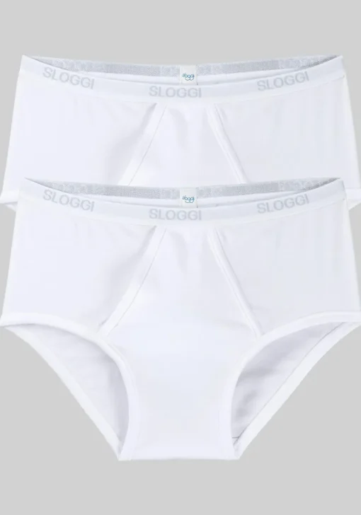 Sloggi Men Basic Maxi, heren slips met gulp (2-pack), wit