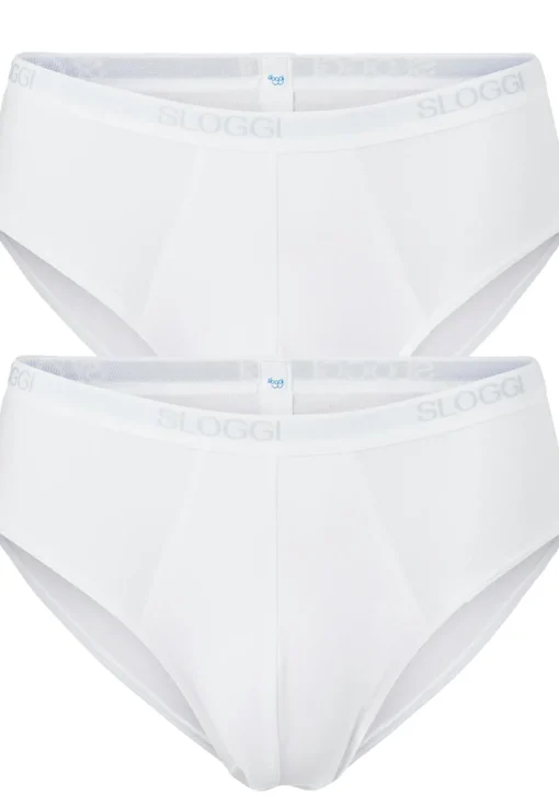 Sloggi Men Basic Midi, heren slips (2-pack), wit