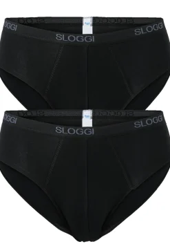 Sloggi Men Basic Midi, heren slips (2-pack), zwart