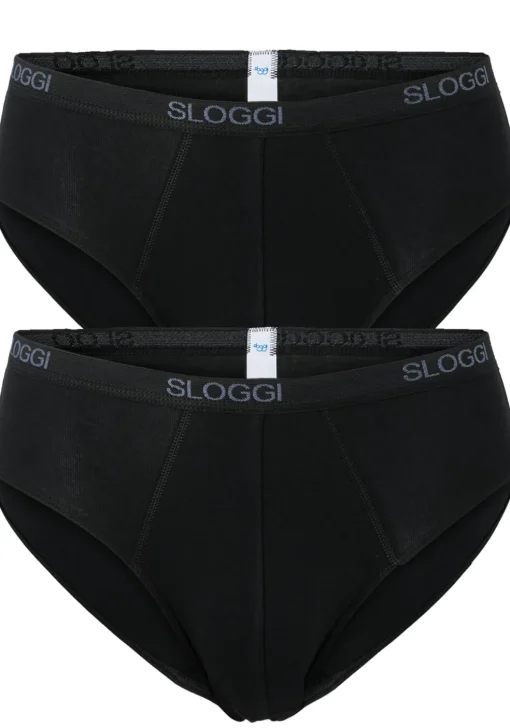 Sloggi Men Basic Midi, heren slips (2-pack), zwart