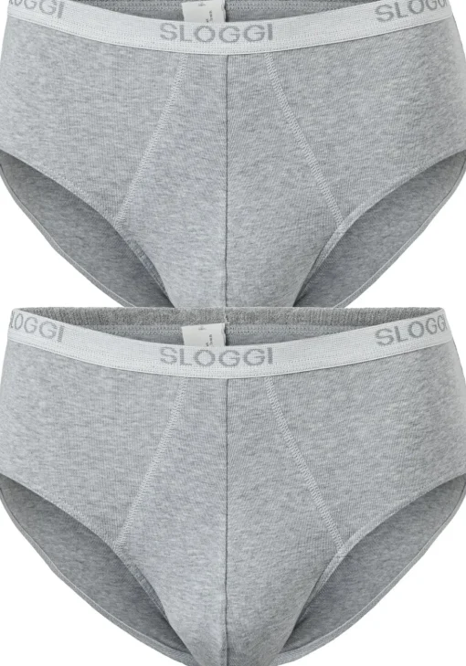 Sloggi Men Basic Midi, heren slips (2-pack), grijs