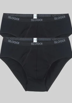 Sloggi Men Basic Midi, heren slips (2-pack), zwart