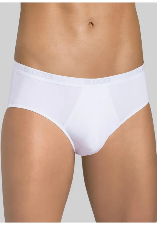 Sloggi Men Basic Midi, heren slips (2-pack), wit