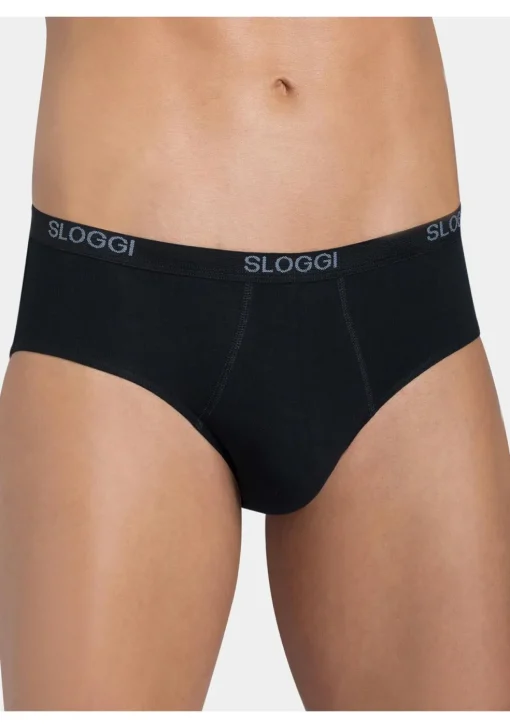 Sloggi Men Basic Midi, heren slips (2-pack), zwart