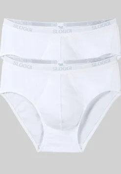 Sloggi Men Basic Midi, heren slips (2-pack), wit