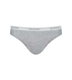 Sloggi Men Basic Mini, heren slip met smalle zijkanten (2-pack), grijs
