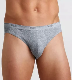 Sloggi Men Basic Mini, heren slip met smalle zijkanten (2-pack), grijs