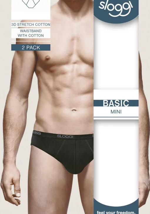 Sloggi Men Basic Mini, heren slips (2-pack), wit