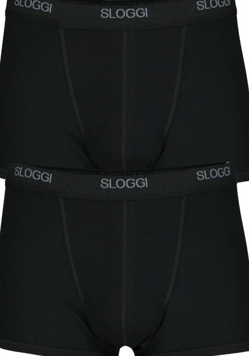 Sloggi Men Basic Short, heren boxers (2-pack), zwart