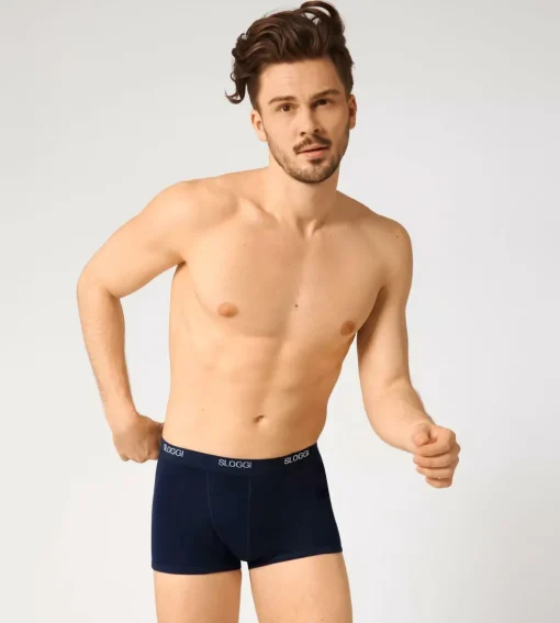 Sloggi Men Basic Short, heren boxershort korte pijp (1-pack), nachtblauw