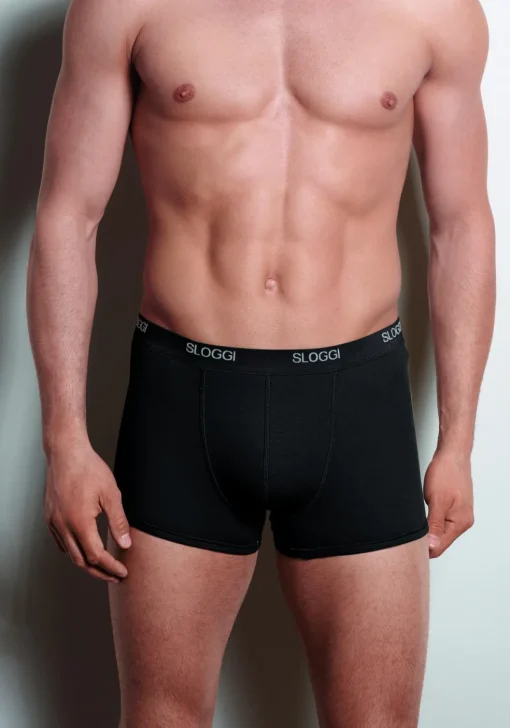 Sloggi Men Basic Short, heren boxers (2-pack), zwart