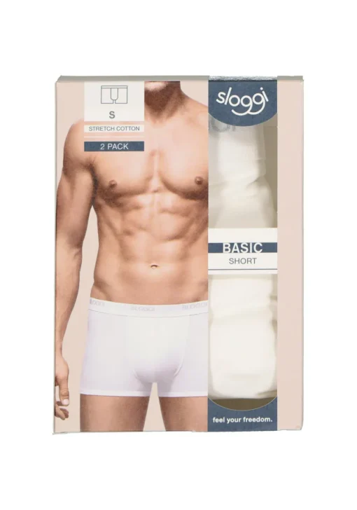 Sloggi Men Basic Short, heren boxers (2-pack), wit