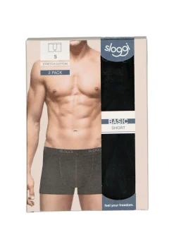 Sloggi Men Basic Short, heren boxers (2-pack), zwart