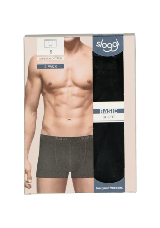 Sloggi Men Basic Short, heren boxers (2-pack), zwart