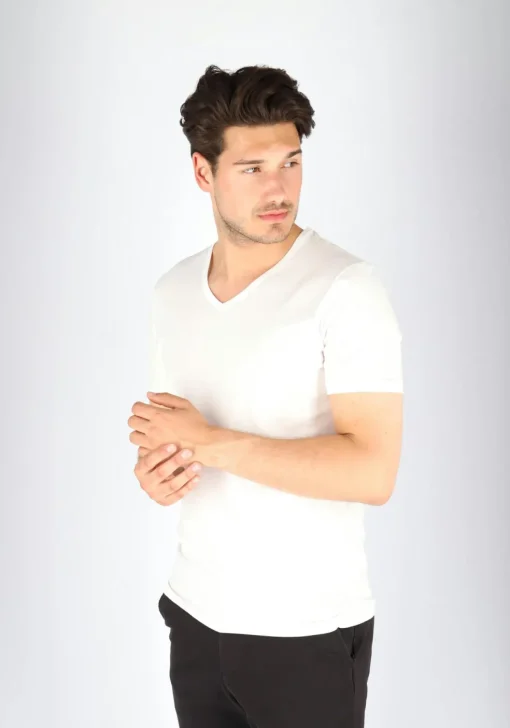 Sloggi Men EVERNEW V-Neck, heren T-shirt (1-pack), wit