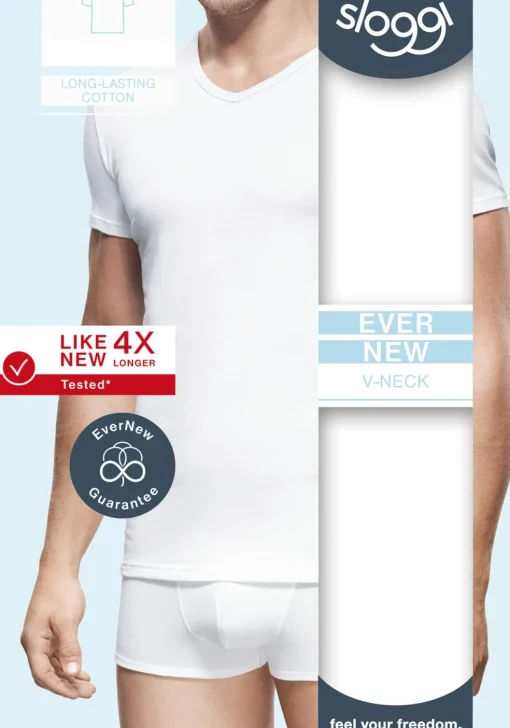 Sloggi Men EVERNEW V-Neck, heren T-shirt (1-pack), wit