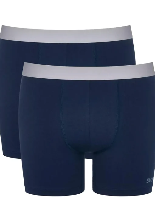 Sloggi Men GO ABC 2.0 Short, heren boxershort korte pijp (2-pack), kobalt- en donkerblauw