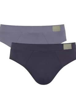 Sloggi Men GO Natural Brief, heren slip (2-pack), licht- en donkerblauw