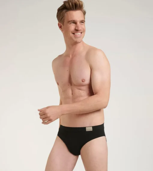 Sloggi Men GO Natural Brief, heren slip met smalle zijkanten (2-pack), zwart