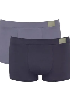 Sloggi Men GO Natural Hipster, heren boxershort korte pijp (2-pack), licht- en donkerblauw