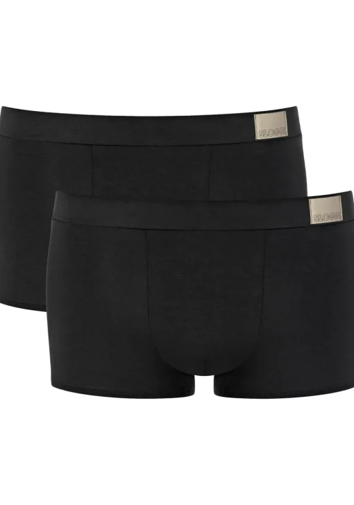 Sloggi Men GO Natural Hipster, heren boxershort korte pijp (2-pack), zwart