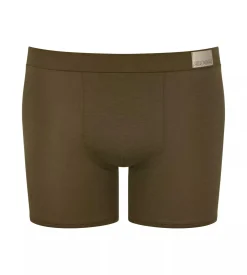 Sloggi Men GO Natural Short, heren boxershort korte pijp (2-pack), bruin en olijfgroen