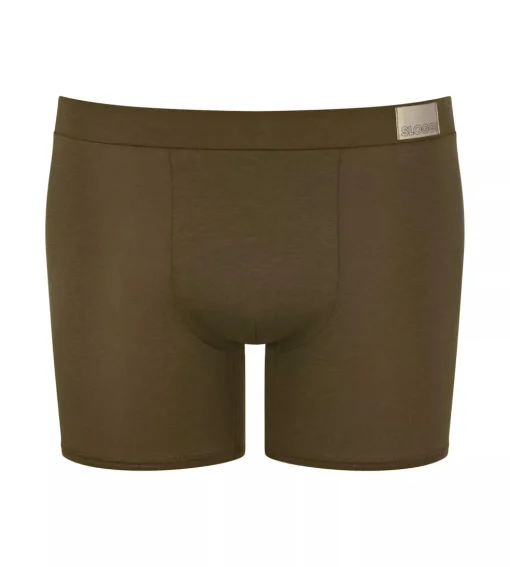 Sloggi Men GO Natural Short, heren boxershort korte pijp (2-pack), bruin en olijfgroen