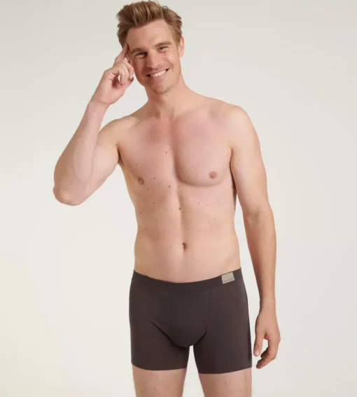 Sloggi Men GO Natural Short, heren boxershort korte pijp (2-pack), bruin en olijfgroen