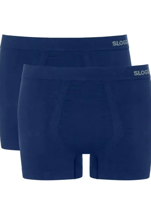 Sloggi Men GO Smooth Short, heren boxershort korte pijp (2-pack), donkerblauw