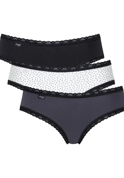Sloggi Women 24/7 Weekend Hipster (3-pack), dames slip, zwart