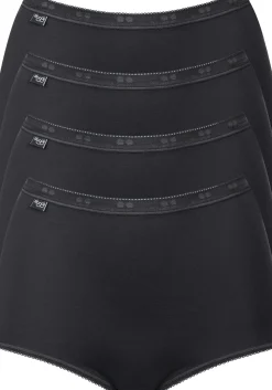Sloggi Women Basic Maxi, dames maxi slip (4-Pack), zwart