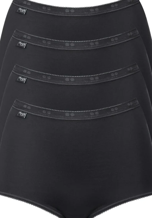 Sloggi Women Basic Maxi, dames maxi slip (4-Pack), zwart