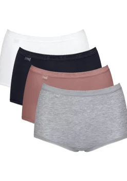 Sloggi Women Basic+ Maxi (4-pack), dames slip, wit, beige, zwart, grijs