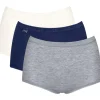 Sloggi Women Basic+ Maxi (3-pack), dames slip, wit, donkerblauw, grijs