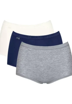 Sloggi Women Basic+ Maxi (3-pack), dames slip, wit, donkerblauw, grijs