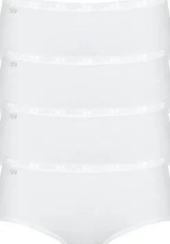 Sloggi Women Basic Midi, dames midi slip (4-Pack), wit
