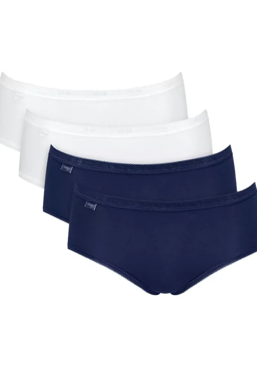 Sloggi Women Basic+ Midi (4-pack), dames slip, wit