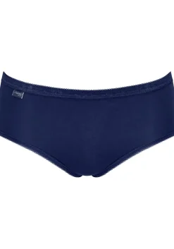 Sloggi Women Basic+ Midi (4-pack), dames slip, wit, lichtblauw, donkerblauw, grijs