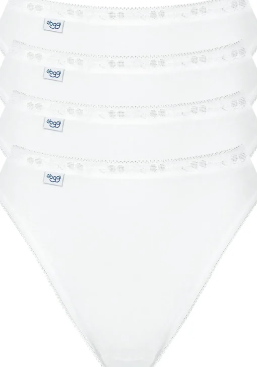 Sloggi Women Basic Tai, dames tai slip (4-Pack), wit