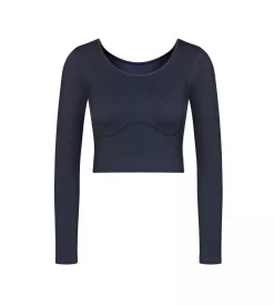 Sloggi Women EVER Infused Aloe Crop top LS (1-pack), dames korte top, donkerblauw