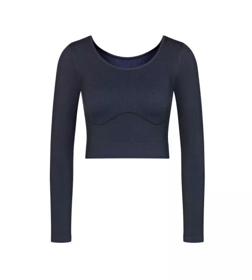 Sloggi Women EVER Infused Aloe Crop top LS (1-pack), dames korte top, donkerblauw