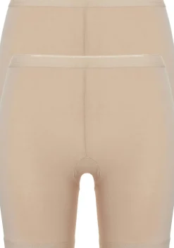 TEN CATE Basic women pants (2-pack), dames slips lange pijp met middelhoge taile, huidskleur