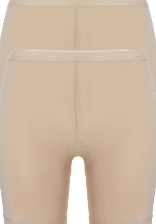TEN CATE Basic women pants (2-pack), dames slips lange pijp met middelhoge taile, huidskleur