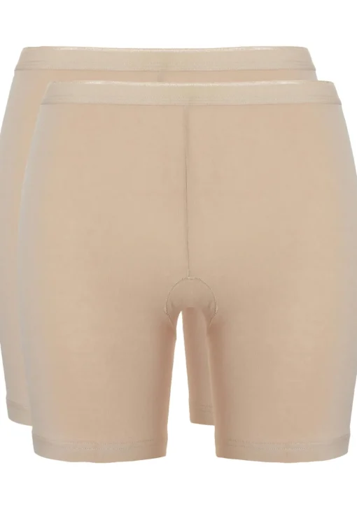 TEN CATE Basic women pants (2-pack), dames slips lange pijp met middelhoge taile, huidskleur
