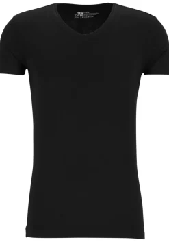 TEN CATE Basics men bamboo viscose T-shirt (1-pack), heren T-shirt V-hals, zwart
