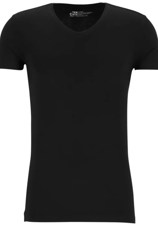 TEN CATE Basics men bamboo viscose T-shirt (1-pack), heren T-shirt V-hals, zwart