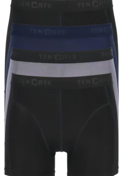 TEN CATE Basics men bamboo viscose shorts (4-pack), heren boxers normale lengte, zwart, blauw en grijs