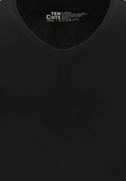 TEN CATE Basics men bamboo viscose T-shirt (1-pack), heren T-shirt V-hals, zwart